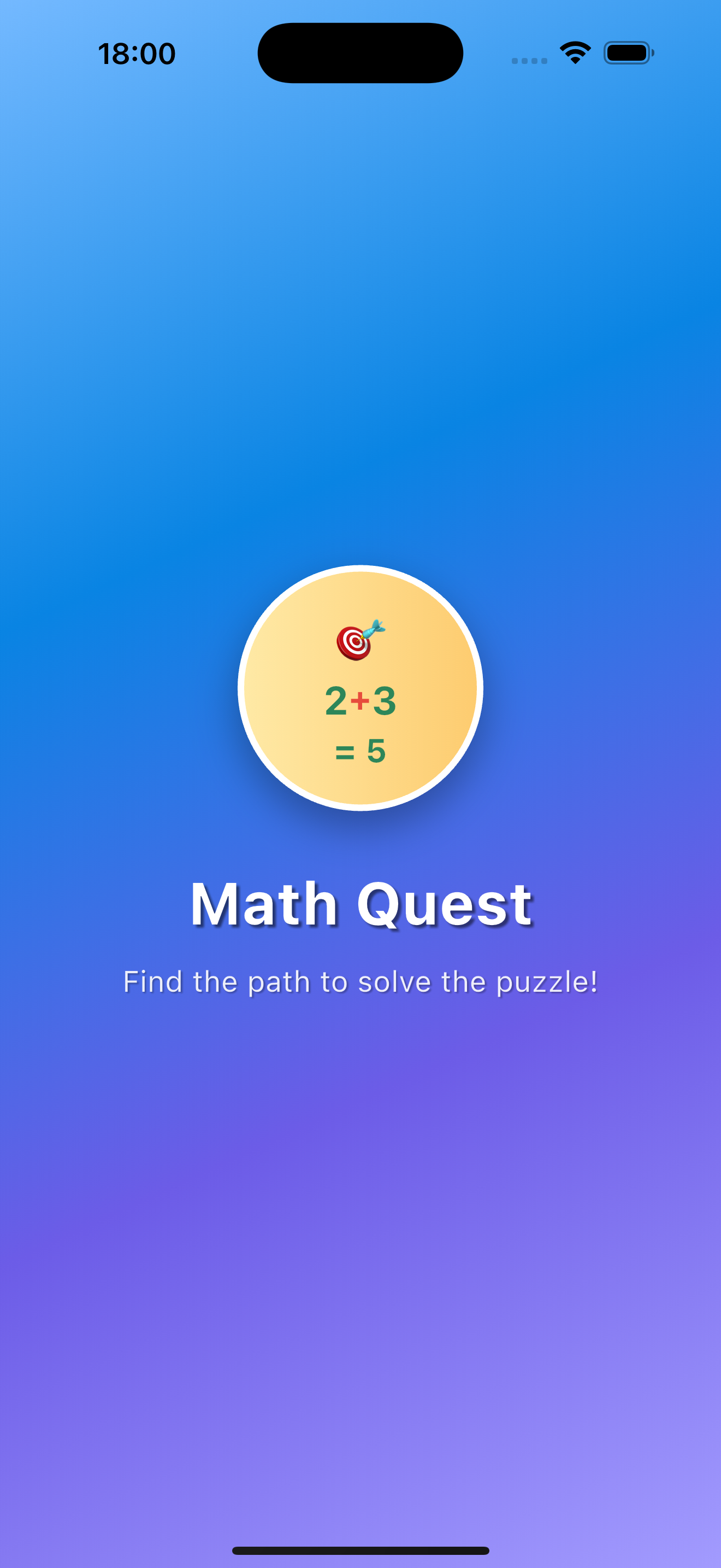 Math Quest app showing puzzle grid