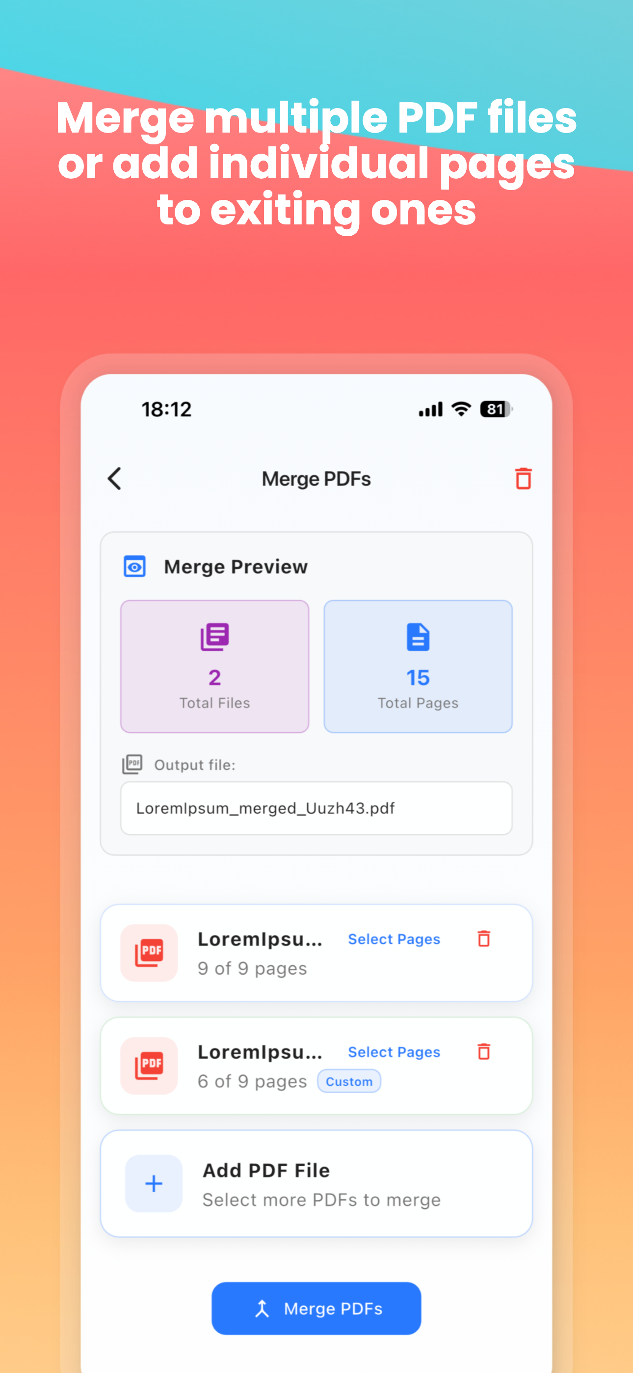PDF Master scanning interface